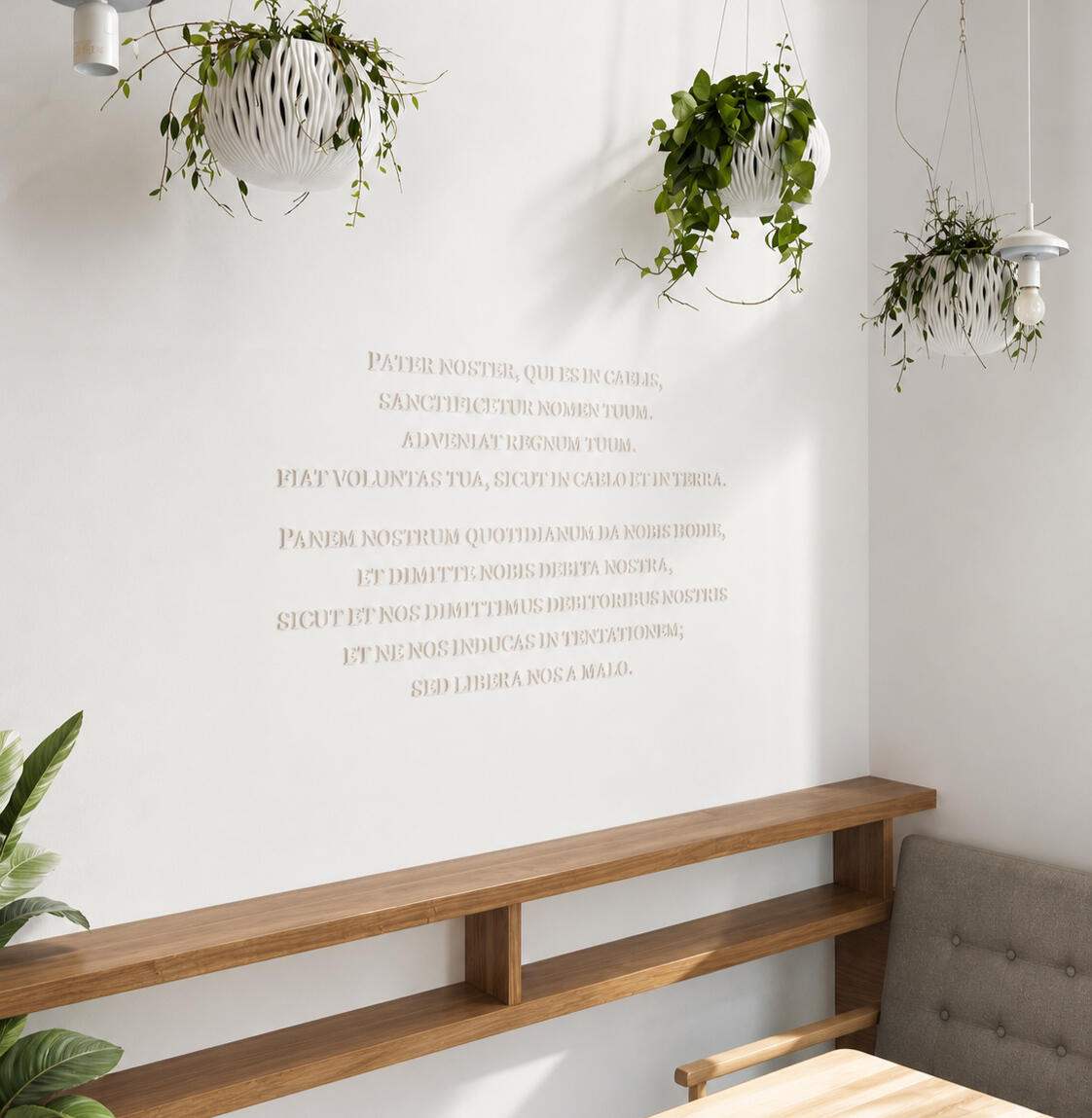 Custom Interior Design : Decorative 3D-printed interior elements combining functional design with a clean architectural finish.